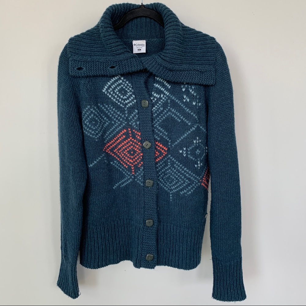Columbia Wool & Alpaca Button Up Sweater Size XL